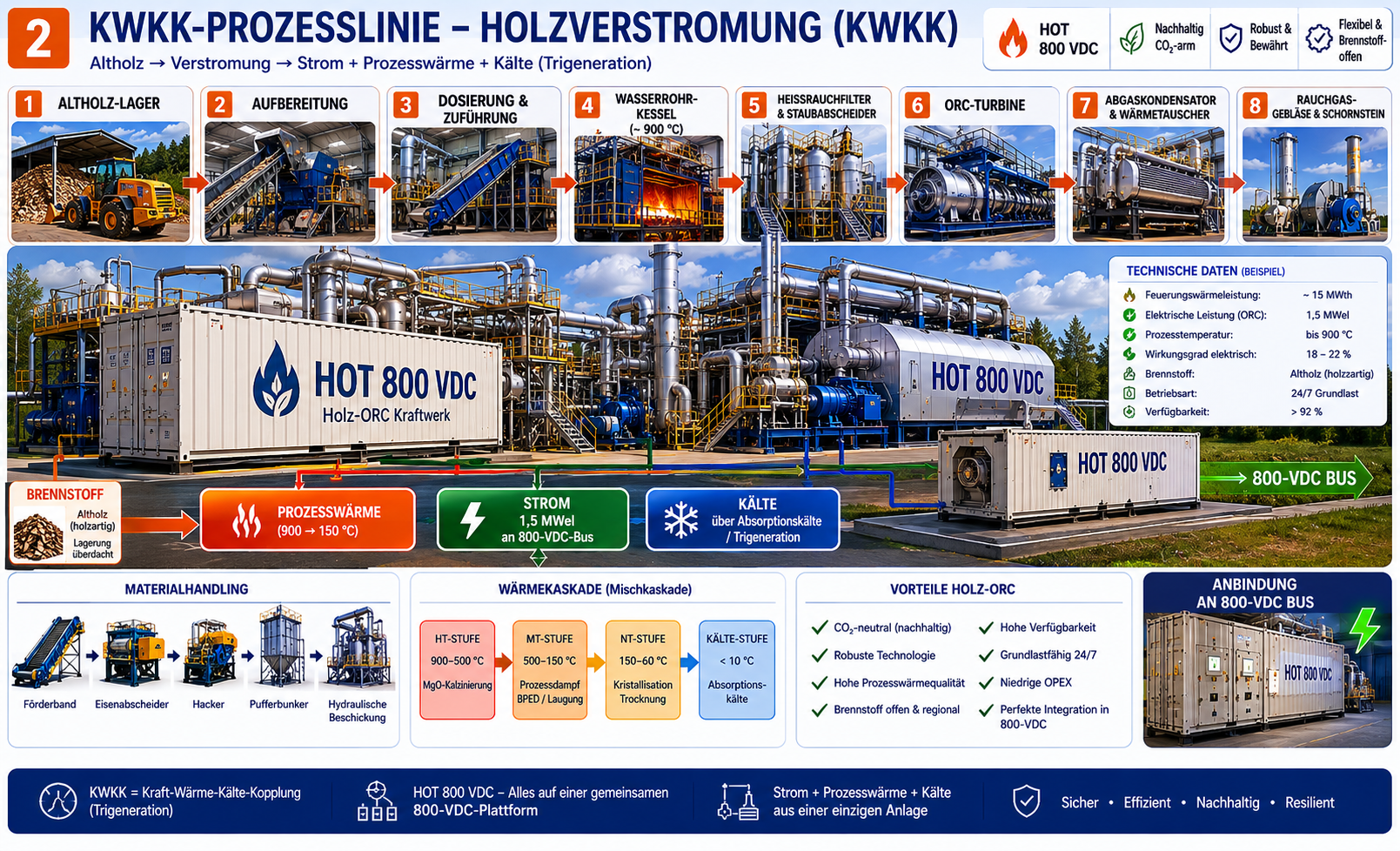 KWKK-Prozesslinie – Holzverstromung